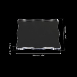 PATIKIL 4" x 4" Acrylic Stamp Block, Clear Stamping Block Decorative Mounting Blocks Head Shape for Scrapbooking DIY Crafts Card Making