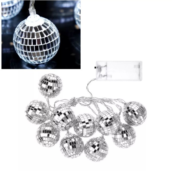 Zhanmai DISCO BALL STRING LIGHTS Battery Operated LED 5-ft RV