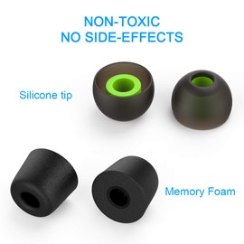 aceyoon Ersatz Ohrstöpsel, 6 Paare Silikon + Schaumstoff Ohrhörer Ersatzstöpsel In Ear Ohrpolster Kompatibel mit den meisten in-Ear Kopfhörer S M L Schwarz