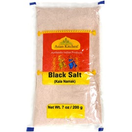 Asian Kitchen Black Salt (Kala Namak Mineral) Powder, Vegan 200g (7oz) Unrefined, Pure and Natural | Gluten Friendly | NON-GMO | Indian Origin | Perfect for Tofu Scramble - Natural Egg Taste