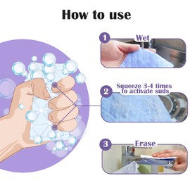 I-sper - Almohadilla de limpieza ligera individual con espuma, 5 almohadillas para orejas de limpieza triple que no raya, almohadillas para orejas abrasivas resistentes para el hogar, limpieza de cocina y interiores