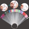 150 Pcs Clear Nail Swatch Sticks with Ring, Fan Shape