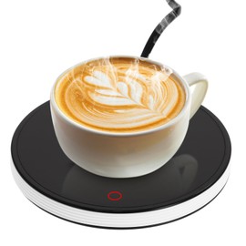 Intelligent Cup Warmer, Heating Plate, Auto-Off, Coffee Cup Warmer, Electric Heated Coaster up to 55°C, Electric Drink Warmer for Desk, Home, Office (White)