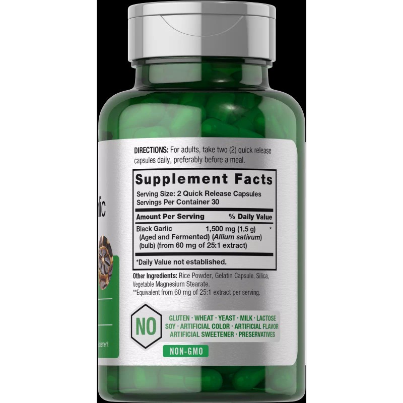 Horbäach Aged Black Garlic 1500 mg | 60 Capsules |