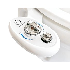 Boss Bidet Bidet Toilet Seat Attachment by Boss Cleans Rear Dual Nozzle Luxury White