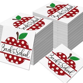HOWAF 60pcs Back to School Paper Napkins, Welcome Back Apple Disposable Napkins, First Day of School Party Supplies Napkin for Classroom Activities Supplies, Kindergarten Preschool Dinner Napkin