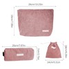 3 Pcs Cosmetic Bag, Valentines Day Pink Makeup Bag, Corduroy