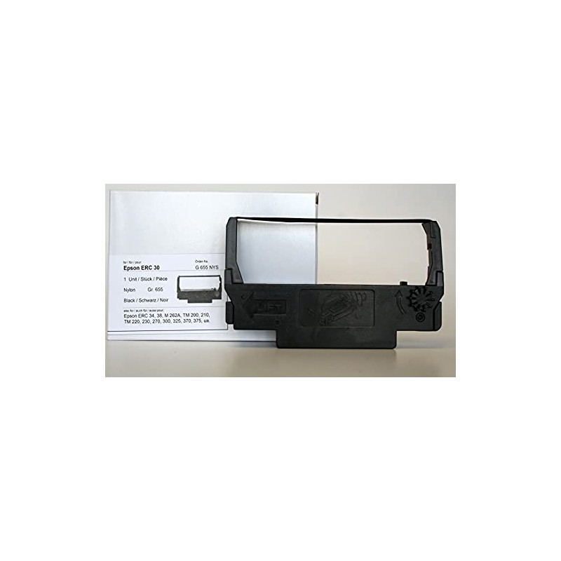 Kores G655NYS"Black Ink" Nylon Ribbon for Epson ERC 30, 34,