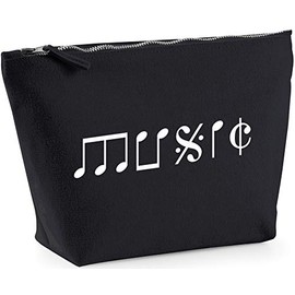 Hippowarehouse Music Note Type printed make up cosmetic wash bag 18x19x9cm