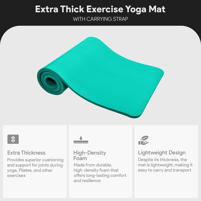 BalanceFrom All-Purpose 1-Inch Extra Thick High Density Anti-Tear Exercise Yoga