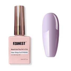 FZANEST Light Purple Gel Nail Polish,15ml Base Top Coat Color 3 in 1 Step Gel Polish,Soak Off LED UV Nail Gel Polish Nail Art Starter Manicure Salon Kit for Women Girls