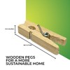 Surco Wooden Clothes Pegs with Metal Coil Spring for Firm