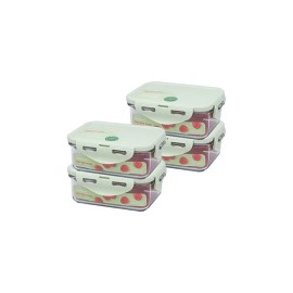 락앤락 비스프리 퓨어 밀폐용기 직사각 350ml x 4개 Lock&Lock Bisfree Pure Airtight Container Rectangular 350ml x 4 Pieces
