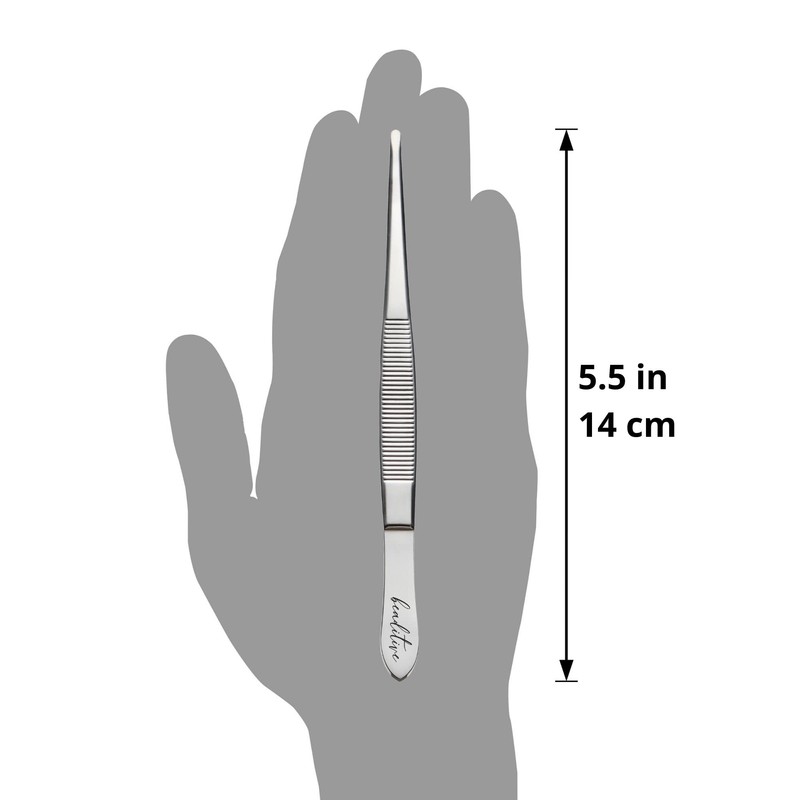 Beaditive 5.5" Sewing Machine Tweezers Set (3 Pieces) Serrated Straight