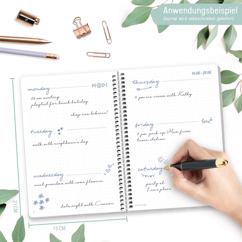 Trendstuff by Häfft Bullet Journal Dotted A5 with Spiral Bound
