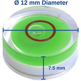 Nivel Redondo De Burbuja - Mini Herramienta Circular 12 mm - 6 Piezas