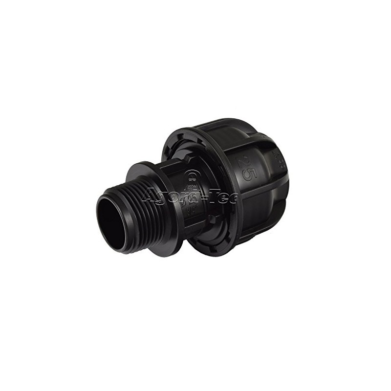 Agora-Tec PE Fitting Coupling 25 mm x 3/4 Inch Male