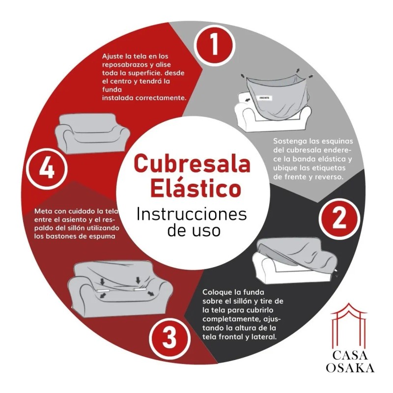 Protector Cubre Sala Elástico Ajustable Strech Fit -3 Pzas