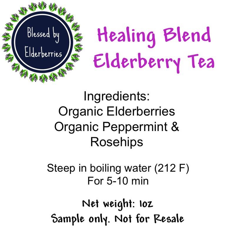 Blessed by Elderberries Healing Blend Elderberry Tea - Specification: 4oz