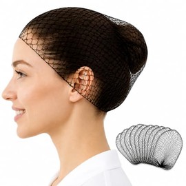 Red Para Cabello Malla Elástica Negra 12 Pcs