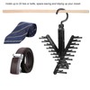 HAOHIZE Black Tie Holder, Adjustable Cross X Tie Rack, Belt,