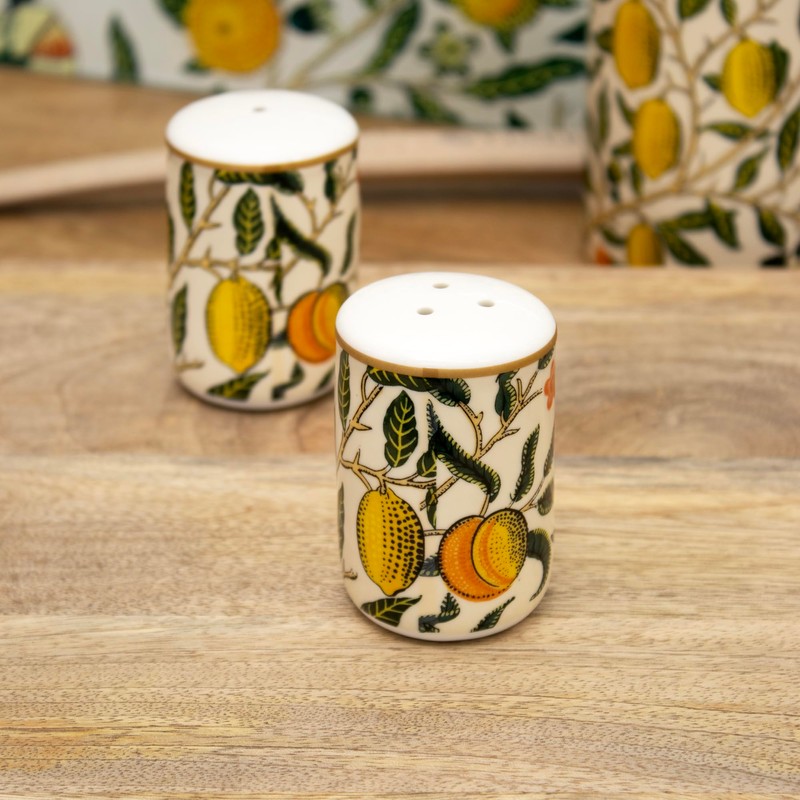 William Morris Fruits Salt and Pepper Shakers Ceramic Kitchen Serving