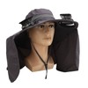 Men Sun Hat Solar Powered Rechargeable Fan UPF50 Wide Brim