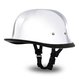 Daytona Helmets Novelty Bicycle Helmets for Men Classic Retro Skull Cap – Chrome German Helmet, Stylish & Comfortable, Non-Safety German Helmet