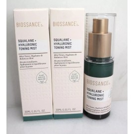 BIOSSANCE SQUALANE + HYALURONIC TONING MIST 1.01 OZ BOXED LOT OF 2