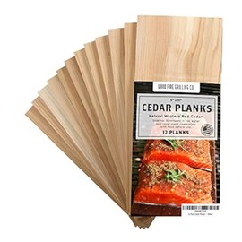 12 Pack Cedar Planks for Grilling Salmon and More - Sourced and Made in the USA