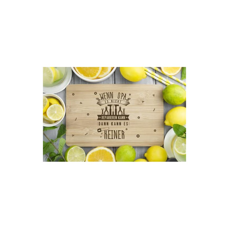 Breakfast Board with Saying "Wenn Opa es nicht reparieren kann