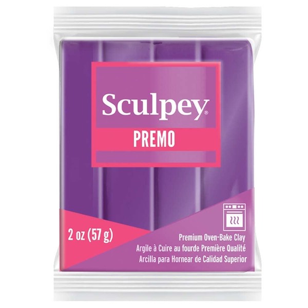 Sculpey Premo™ Polymer Oven-Bake Clay, Purple Pearl, Non Toxic, 2 oz. bar, Great for jewelry making, holiday, DIY, mixed media and home décor projects. Premium clay perfect for clayers and artists.