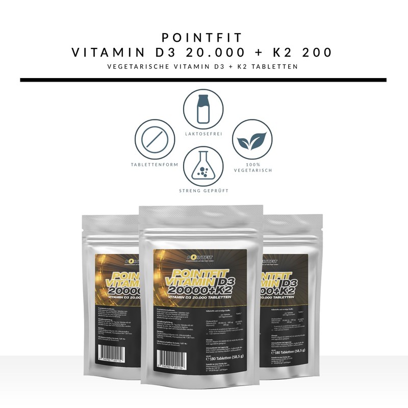 Vitamin D3 20,000 IU + Vitamin K2 MK7 200 mcg