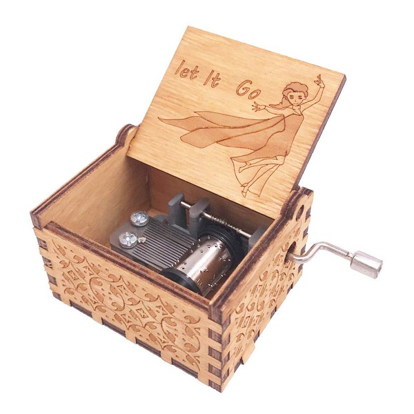 Tiny Music Box 18 Note Hand Crank Musical Box Carved