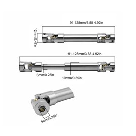 RC Drive Shaft, 2Pcs Stainless Steel M4 RC Drive Shaft Set for 1/10 RC Crawler for Traxxas for Axial SCX10 II (91mm)