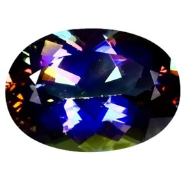 6.91 ct Oval Cut (14 x 10 mm) Mystic Blue Mystic Universe Topaz Loose Gemstone, gemstone, mystic universe topaz