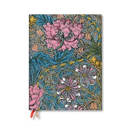 Paperblanks | 2025 Weekly Planner | Morris Pink Honeysuckle | William Morris | 12-Month | Ultra | Horizontal | Elastic Band | 160 Pg | 100 GSM