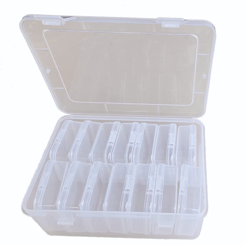 Kepuarm Pack of 15 Small Storage Boxes Plastic with Lid