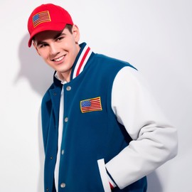 Okuna Outpost 24 Pack of Iron On American Flag Patches for Patriotic Accessories, Embroidered USA Patch Set for Clothing