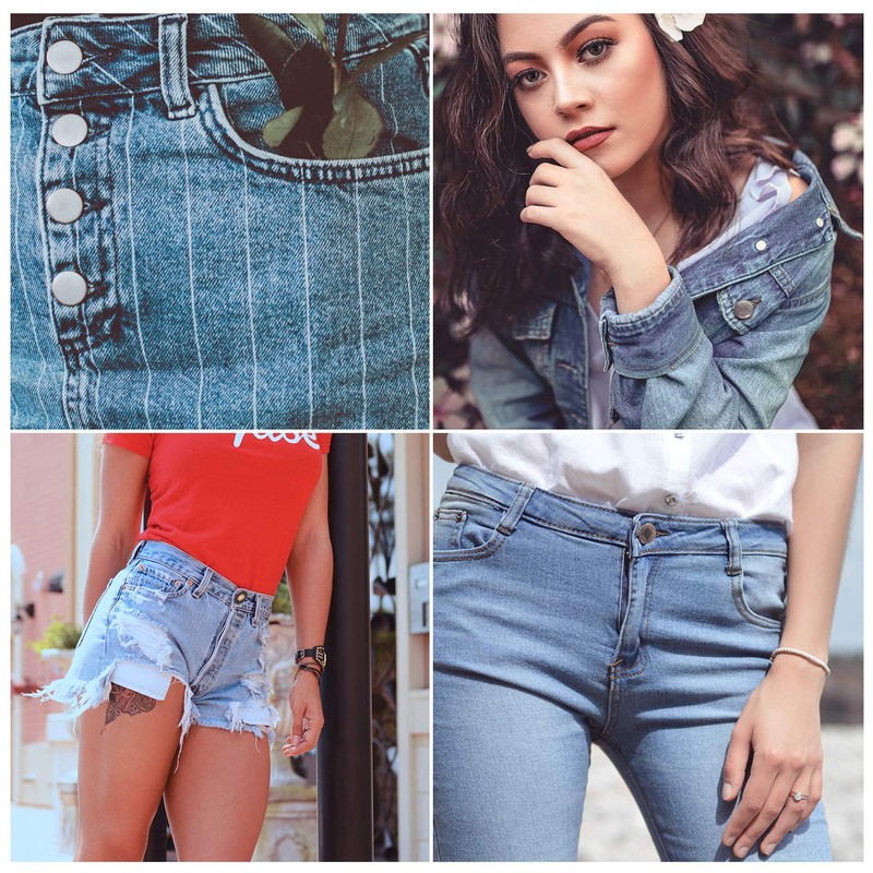 Trimming Shop 8 x Jeans Stud Buttons 17mm Wide Bronze