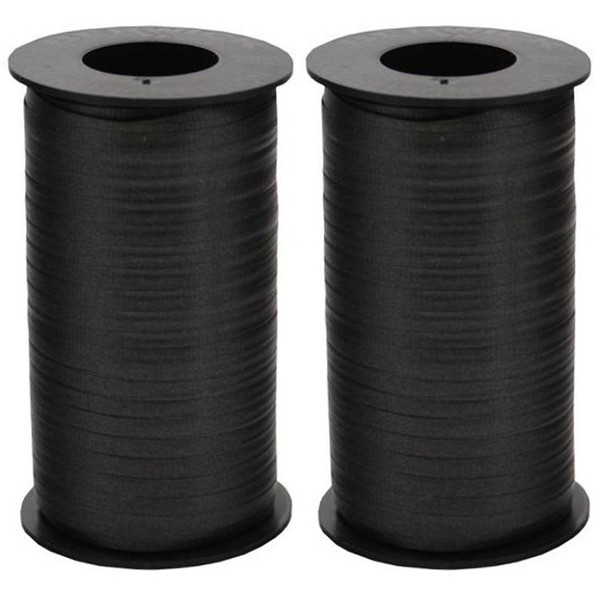 2-Pack - Berwick Splendorette Crimped Curling Ribbon, 3/16-Inch Wide by 500-Yard Spools, Black