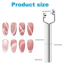 3 IN 1 Cat Eye Nail Magnet,Y-Shaped Double Head Magnetic, Multifunctional Gel Nail Polish Magnet Design Tool, Powerful Force Magnet for Salon Studio Home Manicure,3D Nail Art Accessories