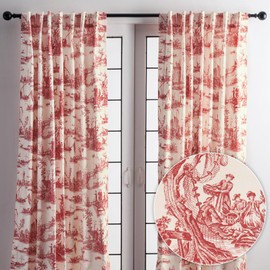 Maison d' Hermine 100% Cotton Curtain - 50"x84" Charcoal Decorative Curtain - Aesthetic Curtains for Farmhouse, Kitchen & Bedroom - for Spring & Summer - Calais Collection