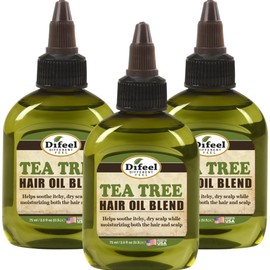 Difeel Aceite natural premium para el cabello, aceite de árbol de té para cuero cabelludo seco, 2.5 onzas, paquete de 3                               