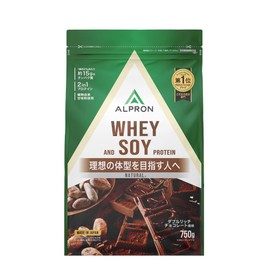 アルプロン (ALPRON Natural) プロテイン 人工甘風味料不使用 ホエイ&ソイ ダブルリッチ チョコレート風味 750g 国内製造