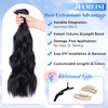 JIAMEISI Clip in Hair Extensions 4PCS Full Head Long Wavy