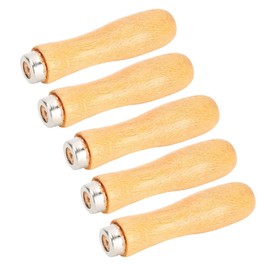 Wooden File Handle, Rasp Handle 5Pcs with Strong Metal Collars for File Cutting Tool Craft