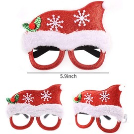 DERAYEE Christmas Glasses, Pack of 6 Christmas Glasses, Christmas Glasses Frame for Decoration Christmas