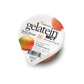 Gelatein MCT Peach Mango: 20 grams of protein. Ideal for swallowing difficulties and fluid restricted diets. Great pre or post-workout snack (Pack of 12) …
