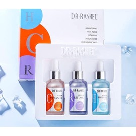 Dr Rashel Set reparador hidratante facial completo con vitamina C, retinol y cido hialurnico, tamao (1,01 oz x